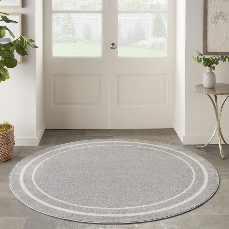 Tapis intérieur / extérieur ivoire Nourison Essentials, Rond 8 pi