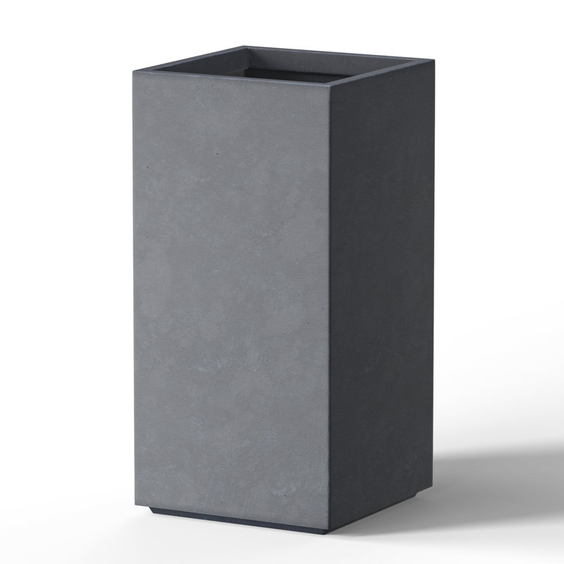 Kalil Handmade Planter Box, Granite Gray, 28" H x 14" W x 14" D