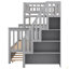 Lit simple superposé au dessus d'un lit double avec gigogne et escalier-32876773