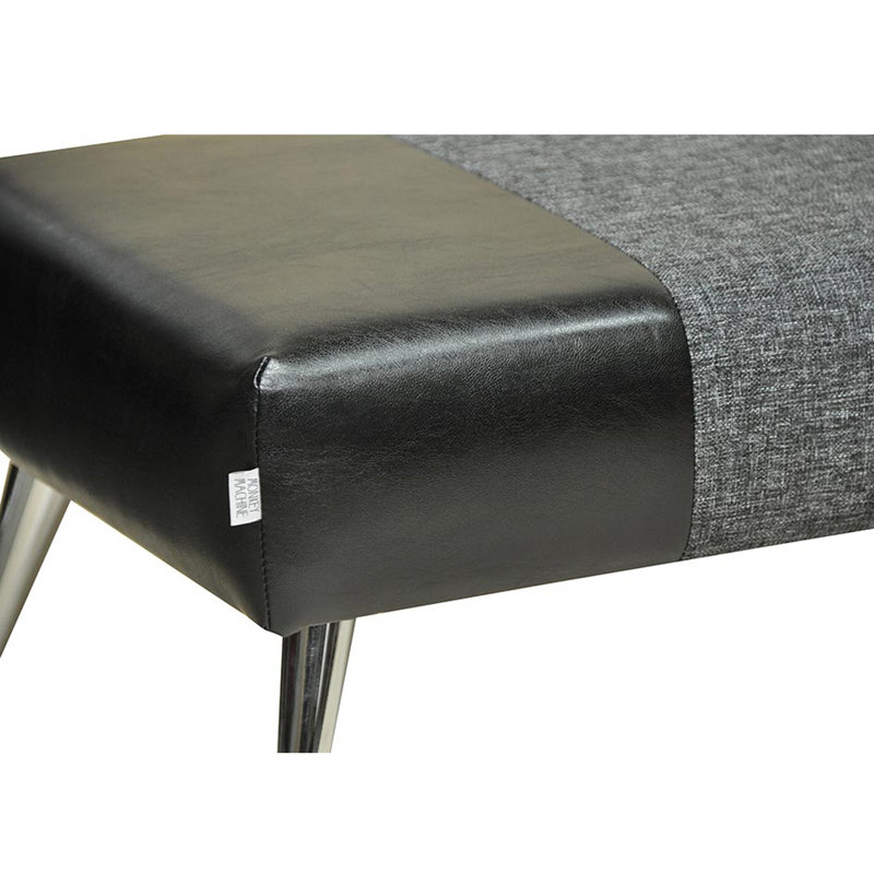 Twiggy Upholstered Bench, Black and graphite