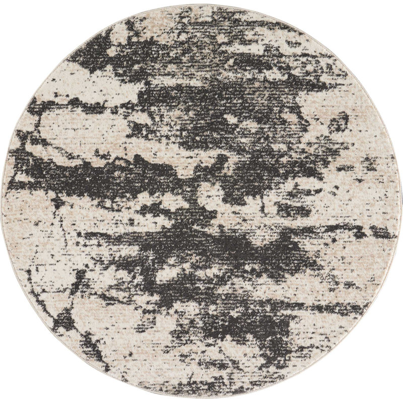 Abstract Indoor Rug, Round 3'10"