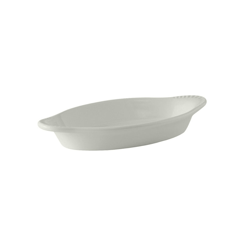 Ovale en céramique 0,38 po Tuxton, Blanc, 1.38" H x 4.88" W x 9.88" L