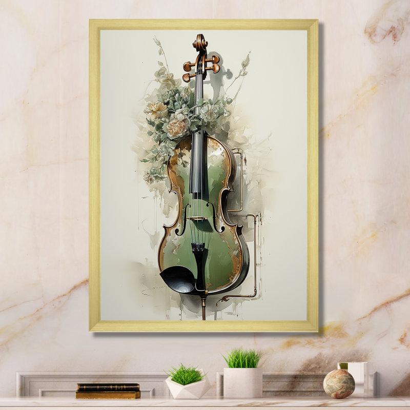 Basson beauté opulente olive II sur toile, H 32 po x l 24 po x P 1 po, Cadre doré simple