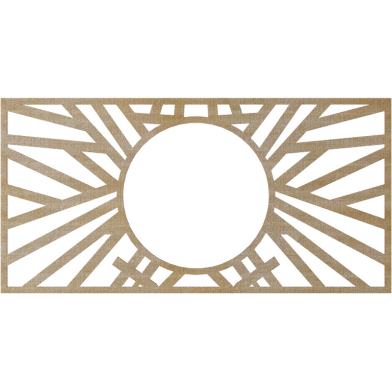 30"W x 15"H x 11 1/8"ID x 3/8"T Hoover Wood Fretwork Pierced Ceiling Medallion, Birch, Birch, 16" H x 32" W x 0.25" D