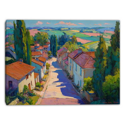 Village Lane Wrapped Canvas Wall Art