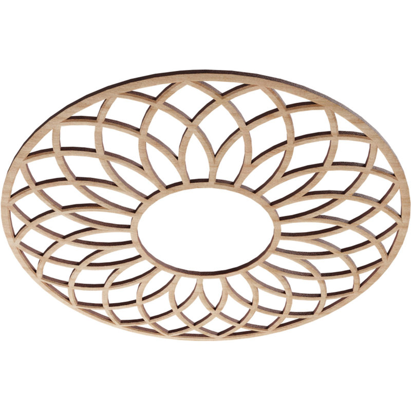 Médaillon de plafond 18 "x 18" x 6 1/8 "x P 1/4" Cannes, Hickory, Aulne, H 18 po x l 18 po x P 0,25 po