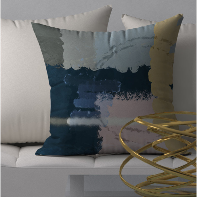 Abstract Throw Pillow, 18" H x 18" W