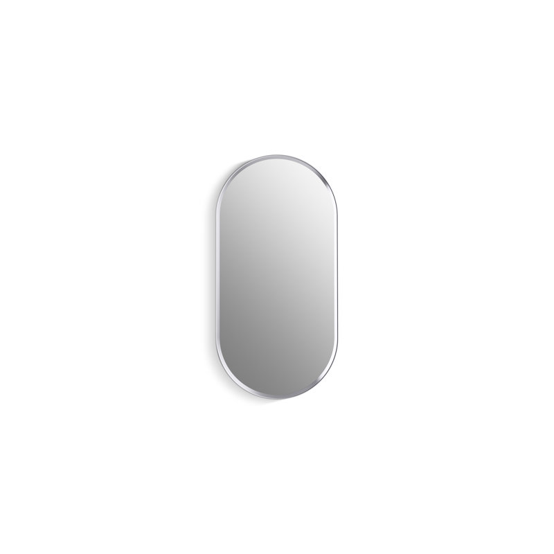 Verdera Capsule Framed Medicine Cabinet, Polished Chrome, 30" H x 15" W x 5.55" D