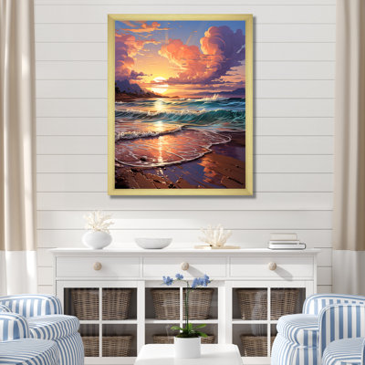 «Beachside Sunset Horizon 2», art mural plage