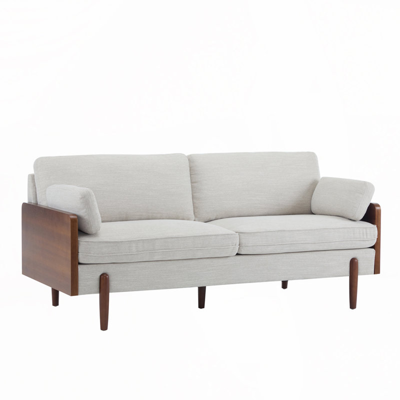 Canapé 71,75 po avec pieds en bois, Beige