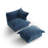 Plush Navy Upholstered Chenille Accent Chair with Oversized Cloud Cushions and Movable Ottoman-50274750