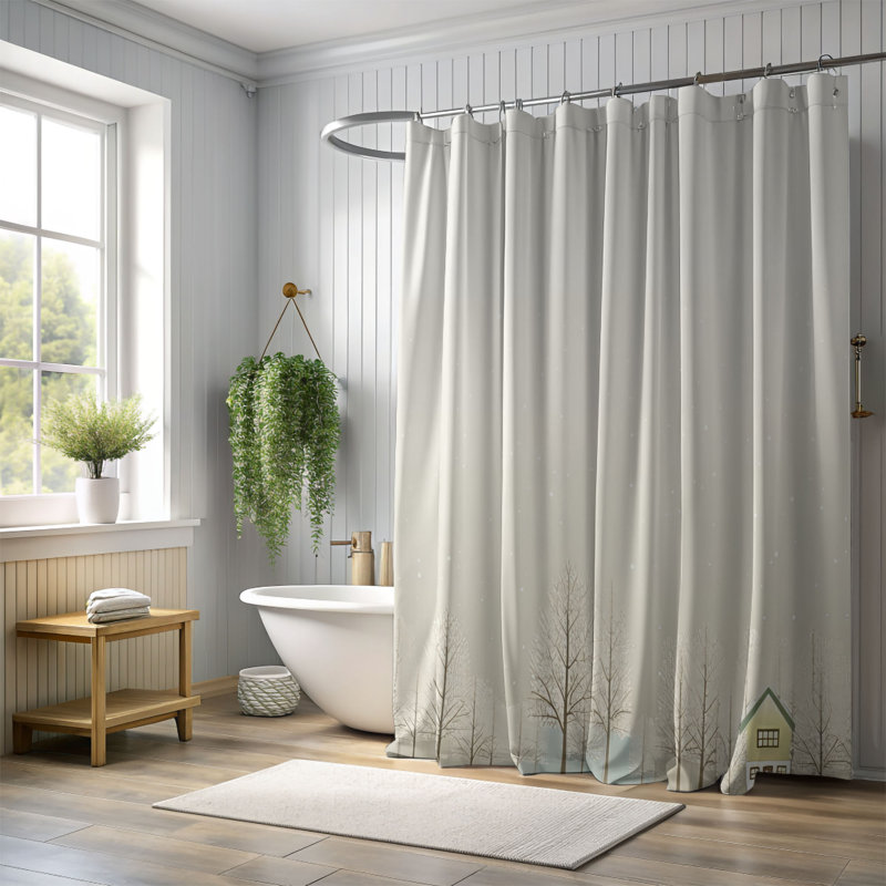 Rideau de douche Winter Hearth - Premium, L 71 po x L 74 po