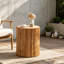 Table d'appoint cylindrique rétro avec relief vertical
