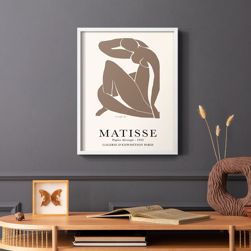 Matisse CCVI, reproduction encadrée - bois massif, Blanc, H 10 po x l 8 po