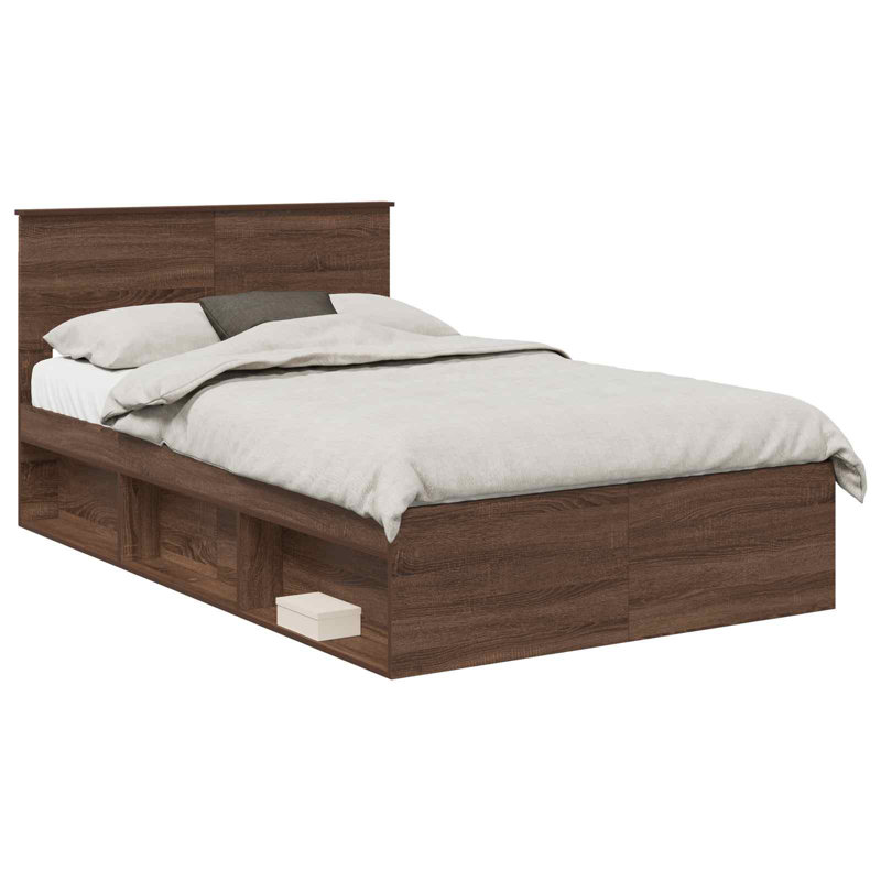 Bed, Brown Oak, Small Double (4')