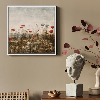 Wildflowers " Vintage Whispering Wildflowers Rustic Floral Landscape Illustrations Rustic French Country "