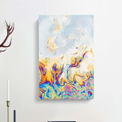 The Neon River In Abstract - Wrapped Canvas Painting