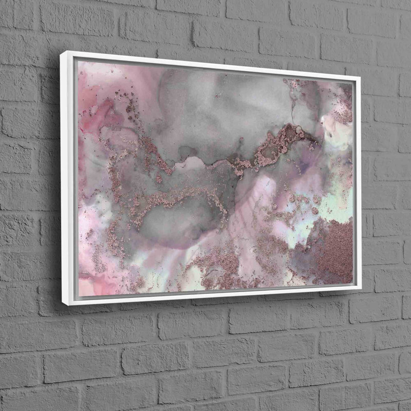 Modern Marble Abstract Canvas Art With Unique Alcohol Ink Techniques For Artistic Brilliance, White, Framed Print without Mat