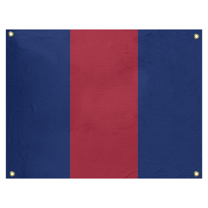 Polyester Tapestry, 26" H x 36" W, Navy/Red