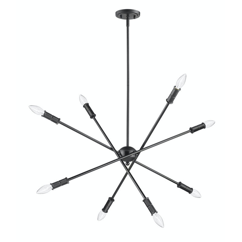 Clarice 8 - Light Dimmable Sputnik Sphere Chandelier, Matte Black