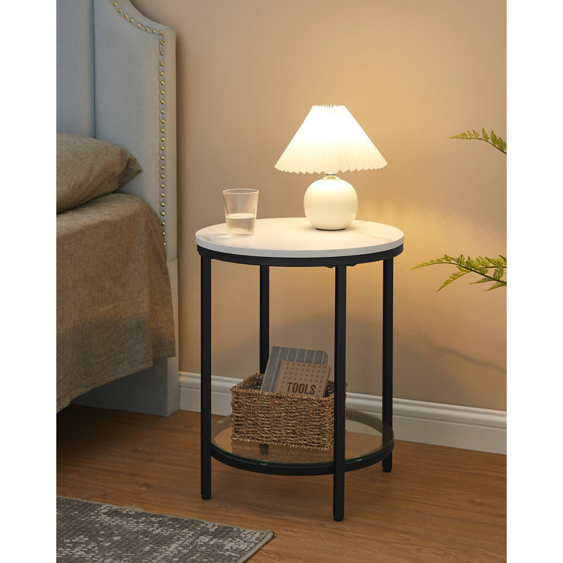 Table d'appoint Ashrfi, Blanc / noir
