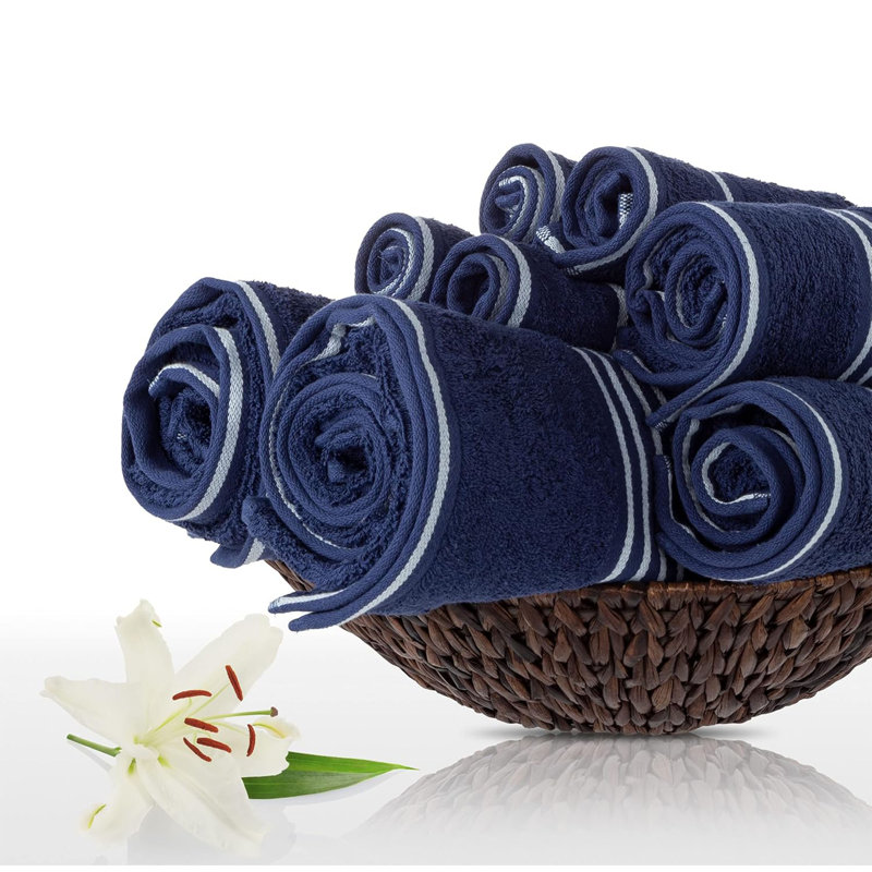 Ensemble de serviettes 8 pièces Plymouth Home - Accessoires de salle de bain en coton avec 2 serviettes de bain, 2 serviettes à main, 2 débarbouillettes et 2 débarbouillettes