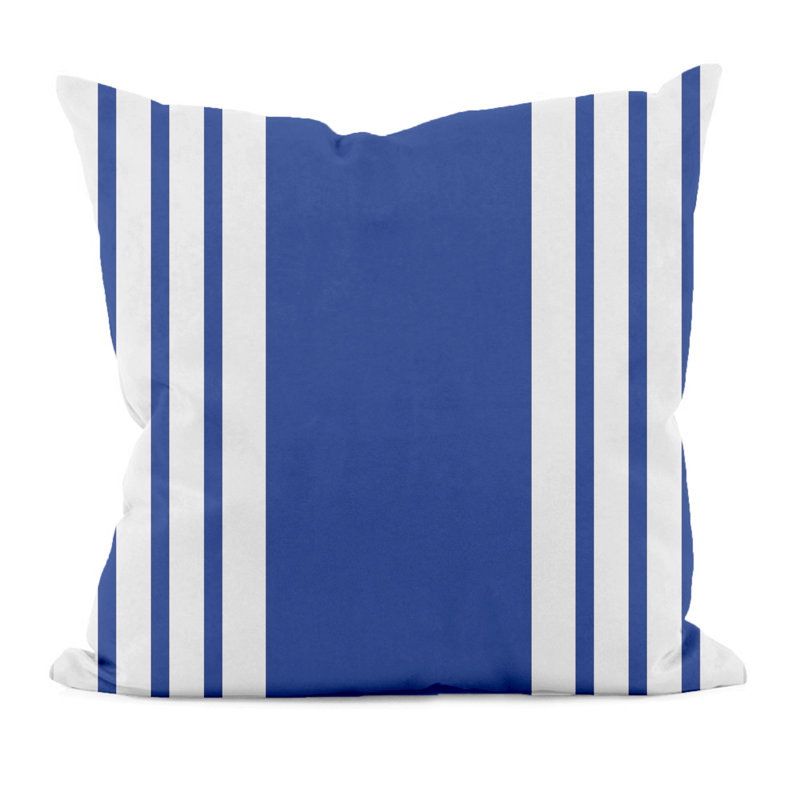 Striped Reversible Throw Pillow, 18" H x 18" W, Dazzling Blue