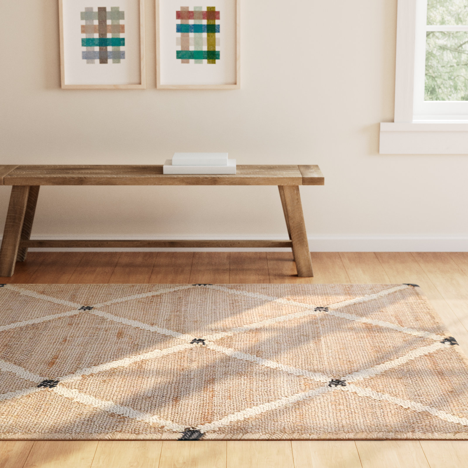 Kali Natural Handwoven Jute Rug, Rectangle 6' x 9'