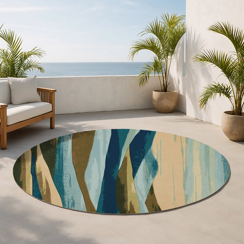 Tapis d'intérieur et d'extérieur Nebula Echo, Rond 5 pi