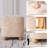Cube Pouf Ottoman, Acacia Wood Frame Chenille Fabric Vanity Stool-Upholstered Floor Chair Fully Assembled-1471448148