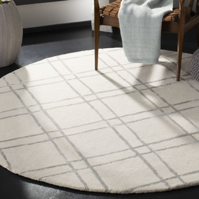 Tapis géométrique en laine touffeté à la main Milroy
