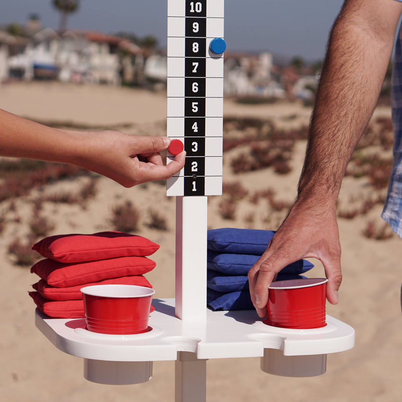 2 tableaux de tableau d'extérieur GoSports ScoreCaddy avec porte-gobelets, H 62 po x l 14 po x P 16 po, Blanc