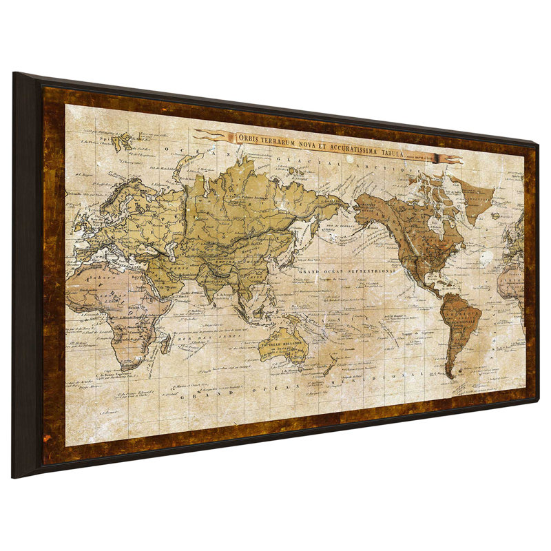 " Map Of World ", 21.5" H x 33.5" W x 2" D