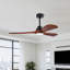 Ventilateur de plafond 52 po avec lumière, 3 pales en bois massif, télécommande, 3 ampoules à DEL à intensité variable, minuterie, moteur réversible à 6 vitesses pour le salon ou la terrasse