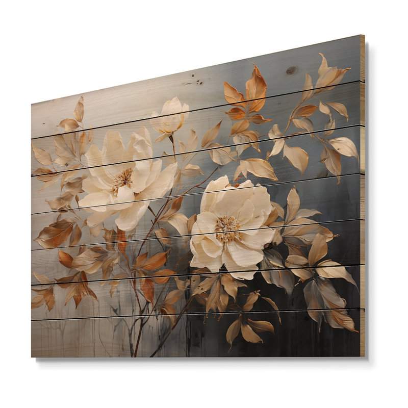 Botanicals bleus bleus II sur bois, H 30 po x l 40 po x P 0,78 po