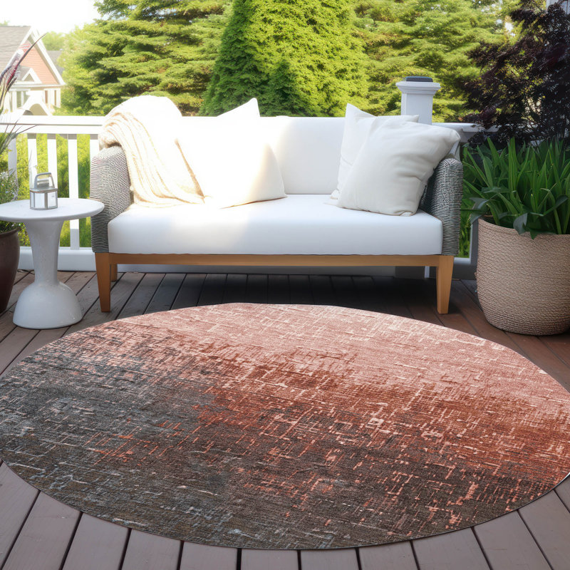  Machine Washable Indoor/Outdoor Chayden ACN1066 Rug, Round 8'