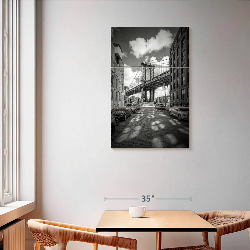 Lilie Manhattan Bridge Monochrome, 57" H x 36" W