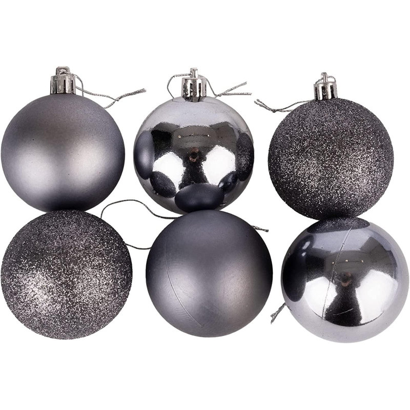 Polyvinyl Chloride (PVC) Ball Ornament, 10cm H x 10cm W x 10cm D, Grey