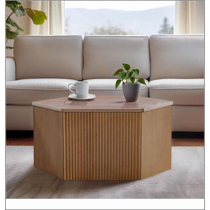 Table basse cannelée