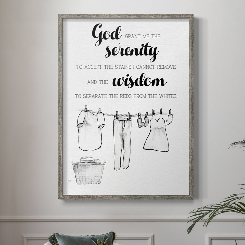 Laundry Serenity Framed Print - Solid Wood, 11" H x 9" W
