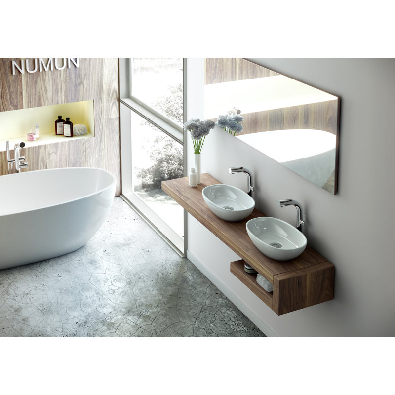 Barcelona Oval Vessel Bathroom Sink, Matte White