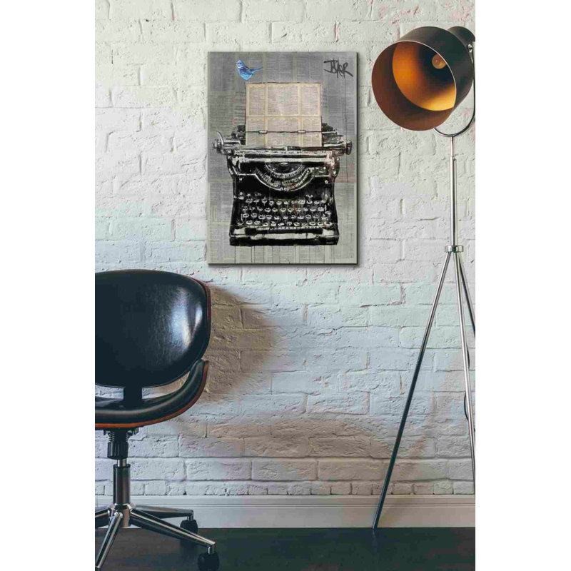 «The Writer» par Loui Jover, art mural sur toile, H 26 po x l 18 po x P 1,25 po