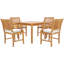 Outdoor 5 - Piece Teak Dining Set with Cushions