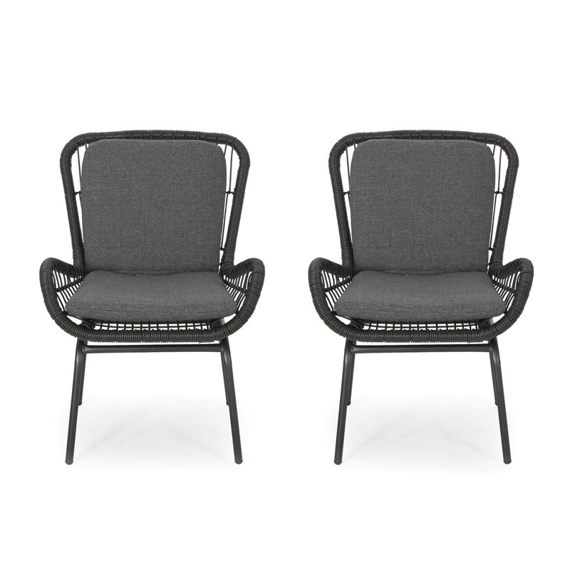 Grey Open Chair With Iron Structure And Stain Seat Cushion Robust Support