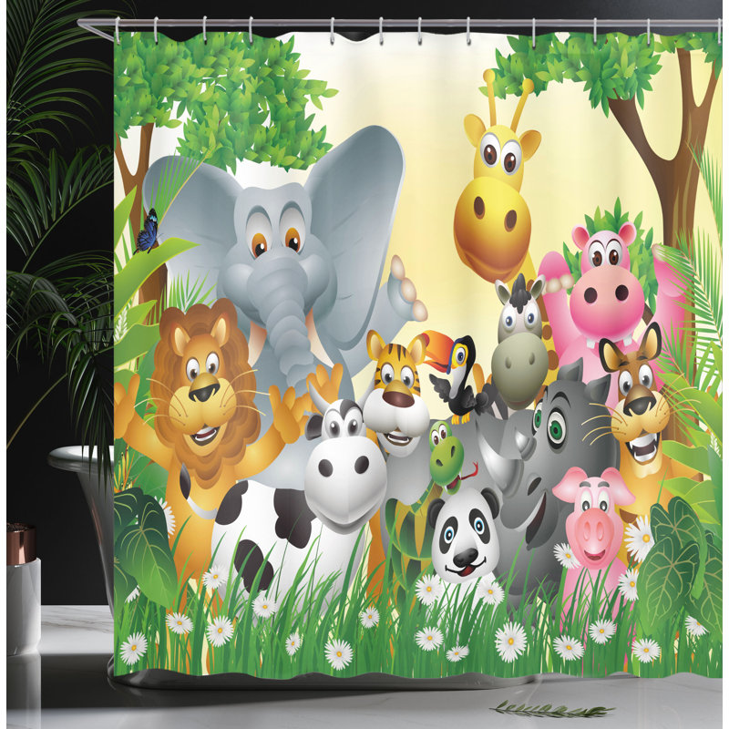 Shower Curtain with Hooks Included, 75"H x 69"W
