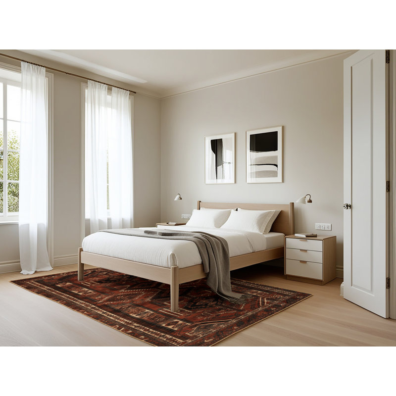 Tapis brun lavable à la machine, Rectangle 5 pi x 7 pi