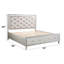 Splendide lit Ck avec DEL et rangements - couleur champagne, matelas en cuir synthétique ravissant, chambre à coucher moderne-2022583512