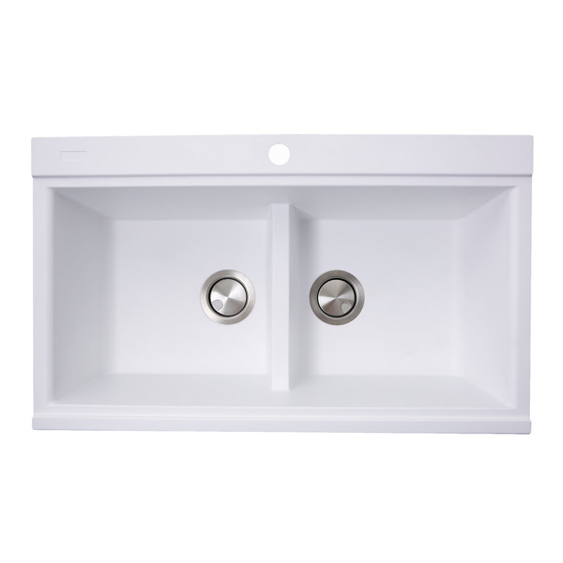 Plymouth 34'' L Double Basin Kitchen Sink