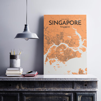 Carte de la ville de Singapour, impression