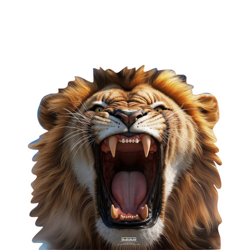 SC2571 Tête de lion debout en carton découpé debout